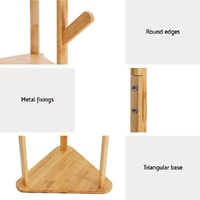 Artiss Clothes Rack Airer Coat Stand 9 Hooks Bamboo thumbnail