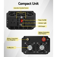 Giantz Power Inverter 1000W or 2000W Pure Sine Wave 12V-240V Camping Boat Caravan thumbnail