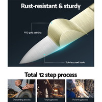 5-Star Chef 6PCS Kitchen Knife Set Stainless Steel Nonstick Block Chef Sharp thumbnail