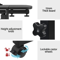 Artiss Laptop Desk Table Fan Cooling Black 60CM thumbnail