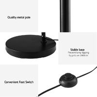 Artiss Floor Lamp Light Stand Modern Home Living Room Office Reading Glass Shade Black thumbnail