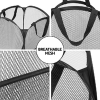 Artiss 2X Laundry Basket Hamper Foldable Black thumbnail