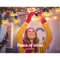 Jingle Jollys 50m LED Festoon String Lights 50 Bulbs Kits Wedding Party Christmas G80 thumbnail