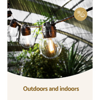 17m Solar Festoon Lights Outdoor LED String Light Christmas Wedding Decor thumbnail