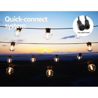 41m Solar Festoon Lights Outdoor LED String Light Xmas Wedding Garden Party thumbnail