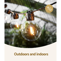 17m Solar Festoon Lights Outdoor LED String Light Wedding Christmas Party thumbnail