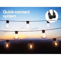 23m Solar Festoon Lights Outdoor LED String Light Wedding Party Christmas Decor thumbnail