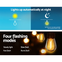 17m Solar Festoon Lights Outdoor LED String Light Christmas Party Garden Decor thumbnail