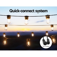 17m Solar Festoon Lights Outdoor LED String Light Christmas Party Decor 2pcs thumbnail