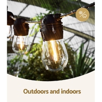 50m Solar Festoon Lights Outdoor LED String Light Christmas Party Decorations thumbnail