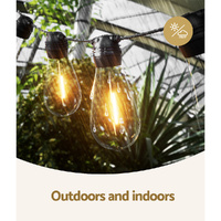 17m Solar Festoon Lights Outdoor LED String Light Christmas Party Decor thumbnail