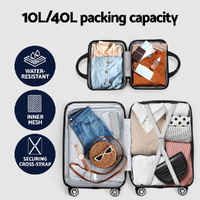 Wanderlite 2Set 20 Inch Luggage Case with 12 Inch Handheld Luggage Box Hard Shell Travel Suitcase TSA Lock Black thumbnail