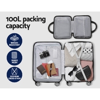 Wanderlite 2Set 20 Inch Luggage Case with 12 Inch Handheld Luggage Box Hard Shell Travel Suitcase TSA Lock Dark Grey thumbnail