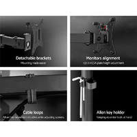 Artiss Monitor Arm Dual Desk Mount Screen Bracket Holder thumbnail