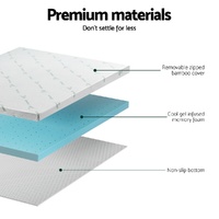 Giselle Bedding Memory Foam Mattress Topper Ventilated Cool Gel 8cm Single thumbnail