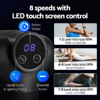 Everfit Massage Gun 8 Speed 4 Heads Vibration Muscle Massager Chargeable Black thumbnail