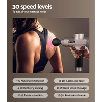 Everfit Massage Gun 30 Speed 6 Heads Vibration Muscle Massager Chargeable Gold thumbnail