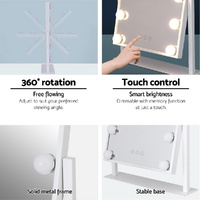 Embellir Makeup Mirror 30x41cm Hollywood Vanity with LED Light Rotation Tabletop thumbnail