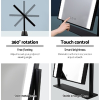 Embellir Makeup Mirror 25x30cm Hollywood Vanity with LED Light Rotation Black thumbnail