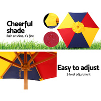 Keezi Kids Wooden Picnic Table Set with Umbrella thumbnail