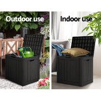 Gardeon Outdoor Storage Box 118L Container Lockable Garden Toy Tool Shed Black thumbnail