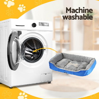 i.Pet Pet Bed Dog Cat Calming Soft Mat Sleeping Comfy Plush Cave Washable Blue thumbnail