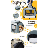 i.Pet Pet Carrier Soft Crate Dog Cat Travel 70x52CM Portable Foldable Car Large thumbnail