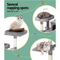 i.Pet Cat Tree 103cm Tower Scratching Post Scratcher Wood Condo House Trees Grey thumbnail