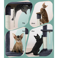 i.Pet Cat Tree 102cm Scratching Post Tower Scratcher Condo House Board Grey thumbnail