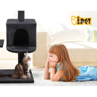 i.Pet Cat Tree 140cm Tower Scratching Post Scratcher Trees Toys Condo Bed Grey thumbnail