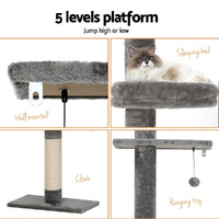 i.Pet Cat Tree 290cm Tower Scratching Post Scratcher Floor to Ceiling Cats Bed thumbnail