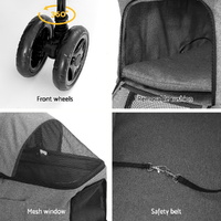 i.Pet Pet Stroller 2-tier Dog Pram Large Cat Carrier Travel Pushchair Foldable thumbnail