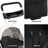 i.Pet Pet Stroller Pram Dog Cat Carrier Cage Large Travel Pushchair Foldable 4 Wheels thumbnail