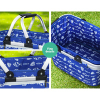 Alfresco Picnic Basket Folding Bag Hamper Food Insulated Storage thumbnail