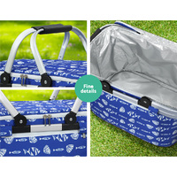 Alfresco Picnic Basket Folding Bag Hamper Food Insulated Cover Storage thumbnail