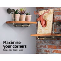 Artiss Floating DIY Pipe Shelf Set of 2 - IVOR thumbnail