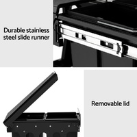 Cefito Pull Out Bin Kitchen Triple Slide Garbage Rubbish Bins Basket Blcak 31L thumbnail