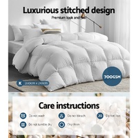 Giselle Bedding 700GSM Duck Down Feather Quilt King thumbnail