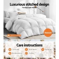 Giselle Bedding 700GSM Goose Down Feather Quilt Super King thumbnail