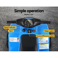 Rigo Kids Ride On ATV Quad Motorbike Car 4 Wheeler Electric Toys Battery Blue thumbnail