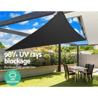 Instahut Shade Sail 5x5x5m Triangle 280GSM 98% Black Shade Cloth thumbnail