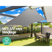 Instahut Shade Sail 4x6m Rectangle 280GSM 98% Grey Shade Cloth thumbnail