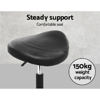 Artiss Salon Stool Saddle Swivel Chair thumbnail