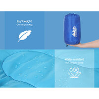 Weisshorn Sleeping Bag Kids Single 172cm Thermal Camping Hiking Blue thumbnail