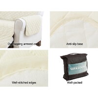 Artiss Sofa Cover Couch Covers 4 Seater 100% Water Resistant Beige thumbnail