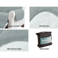 Artiss Sofa Cover Couch Covers 4 Seater 100% Water Resistant Grey thumbnail