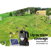 Giantz Fence Energiser 15KM Solar Powered 0.8J Electric thumbnail