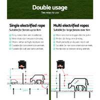 Giantz Fence Energiser 3KM Solar Powered Electric 500M Poly Rope thumbnail