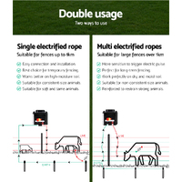 Giantz Fence Energiser 5KM Solar Powered Electric 500M Poly Rope thumbnail
