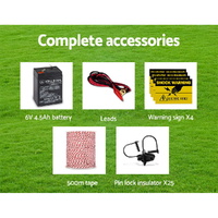 Giantz Fence Energiser 5KM Solar Powered Electric 500M Poly Wire Insulator thumbnail